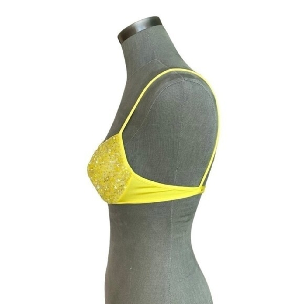 LA PERLA Women's Yellow Crystal Beaded Bra Size IT 44 US M Barely Worn Italy - Picture 5 of 7